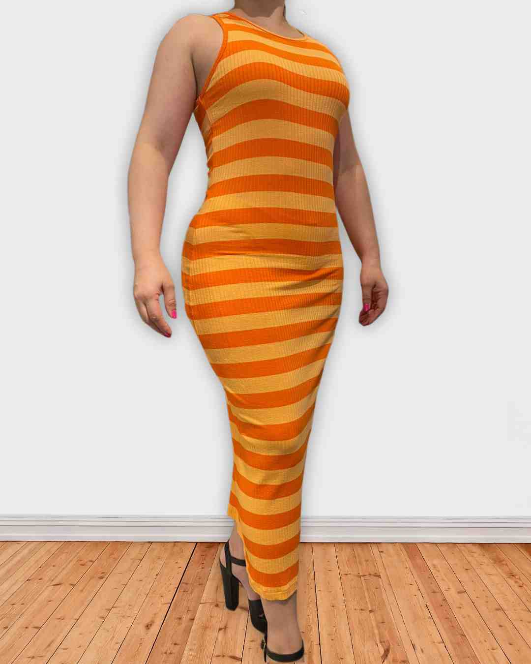 Vestido a rayas naranja